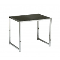 OSP Home Furnishings YLD09 Yield End Table in Chrome and Black Glass Finish